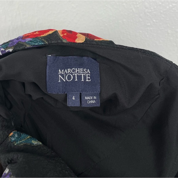 Marchesa Note Size 4 One-Shoulder Floral Embroidered High-Low Evening Dress Gown - Picture 7 of 7